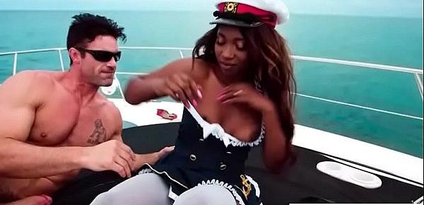  Skyler Nicole sexy black girl ride dick on boat